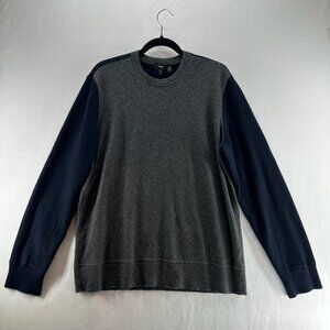 Theory Hilles Standard Fit Crewneck Cashmere Sweater Mens XL Pullover Blue Gray